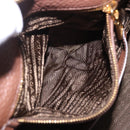 PRADA Hand Bag Taurillon Leather 2way Brown Gold Auth am12327V-26