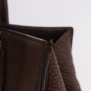 PRADA Hand Bag Taurillon Leather 2way Brown Gold Auth am12327V-32