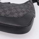 GUCCI GG Canvas Jackie Shoulder Bag Black Silver 00963 Auth am12328V-12