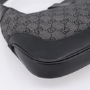 GUCCI GG Canvas Jackie Shoulder Bag Black Silver 00963 Auth am12328V-13