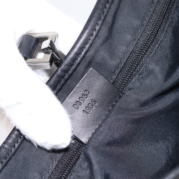 GUCCI GG Canvas Jackie Shoulder Bag Black Silver 00963 Auth am12328V