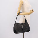 GUCCI GG Canvas Jackie Shoulder Bag Black Silver 00963 Auth am12328V-21