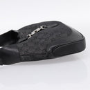 GUCCI GG Canvas Jackie Shoulder Bag Black Silver 00963 Auth am12328V-4