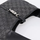 GUCCI GG Canvas Jackie Shoulder Bag Black Silver 00963 Auth am12328V-6