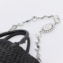 Miu Miu Matelasse Hand Bag Leather 2way Silver Black Auth am12329V-14