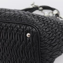 Miu Miu Matelasse Hand Bag Leather 2way Silver Black Auth am12329V-17