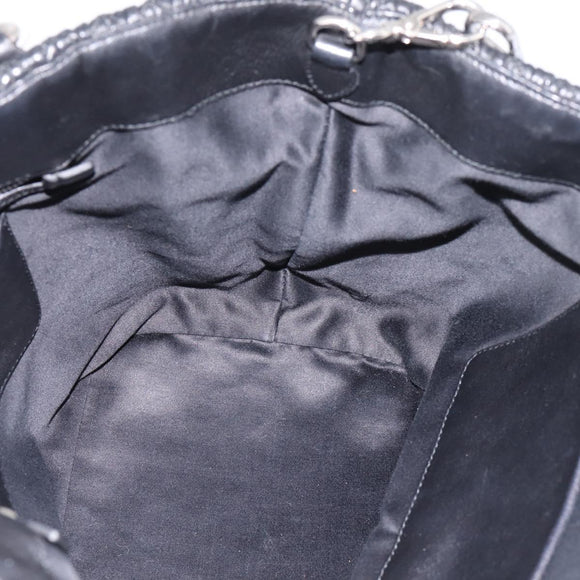 Miu Miu Matelasse Hand Bag Leather 2way Silver Black Auth am12329V