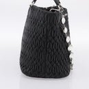Miu Miu Matelasse Hand Bag Leather 2way Silver Black Auth am12329V-3