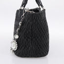 Miu Miu Matelasse Hand Bag Leather 2way Silver Black Auth am12329V-4