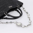 Miu Miu Matelasse Hand Bag Leather 2way Silver Black Auth am12329V-9