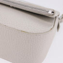 Maison Margiela Shoulder Bag Leather White Silver Auth am12334M-16