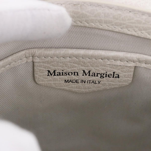 Maison Margiela Shoulder Bag Leather White Silver Auth am12334M