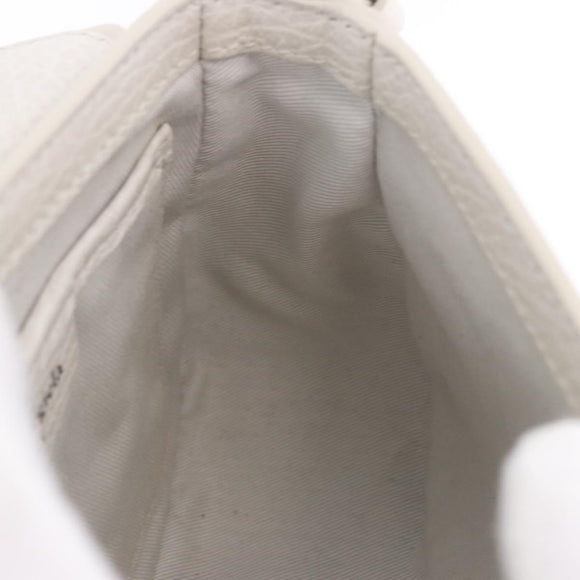 Maison Margiela Shoulder Bag Leather White Silver Auth am12334M