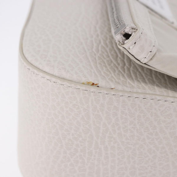 Maison Margiela Shoulder Bag Leather White Silver Auth am12334M