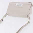 Maison Margiela Shoulder Bag Leather White Silver Auth am12334M-7
