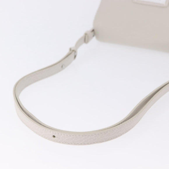 Maison Margiela Shoulder Bag Leather White Silver Auth am12334M