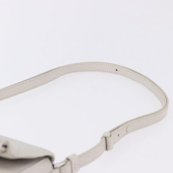 Maison Margiela Shoulder Bag Leather White Silver Auth am12334M