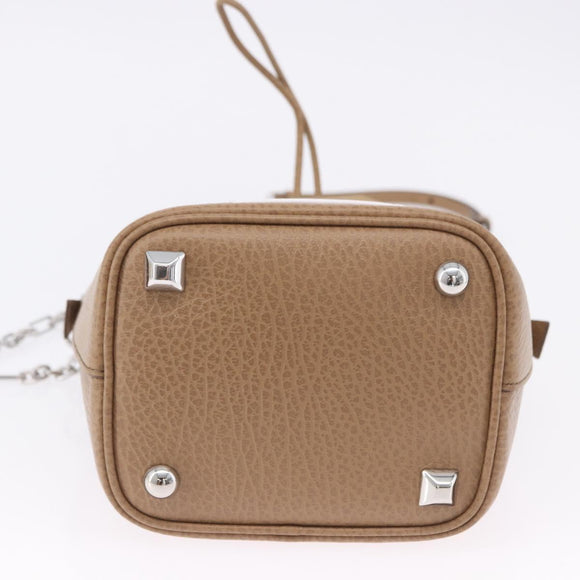 Maison Margiela Purse Chain Shoulder Bag Leather 2way Beige Silver Auth am12335M