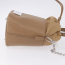 Maison Margiela Purse Chain Shoulder Bag Leather 2way Beige Silver Auth am12335M-3