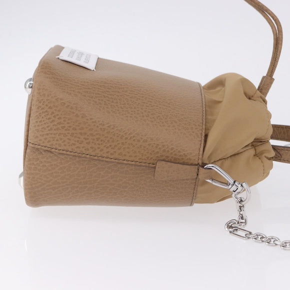 Maison Margiela Purse Chain Shoulder Bag Leather 2way Beige Silver Auth am12335M