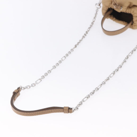 Maison Margiela Purse Chain Shoulder Bag Leather 2way Beige Silver Auth am12335M