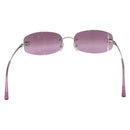 CHANEL CC Rimless Sunglasses Metal Purple Silver CC Auth am12336M-3