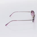CHANEL CC Rimless Sunglasses Metal Purple Silver CC Auth am12336M-4