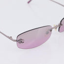 CHANEL CC Rimless Sunglasses Metal Purple Silver CC Auth am12336M-6