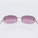CHANEL CC Rimless Sunglasses Metal Purple Silver CC Auth am12336M-8
