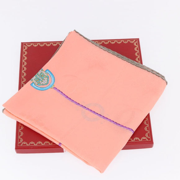 CARTIER Scarf Silk Pink Auth am12338M