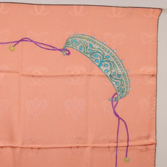 CARTIER Scarf Silk Pink Auth am12338M