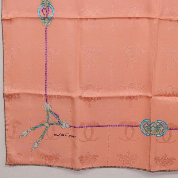 CARTIER Scarf Silk Pink Auth am12338M