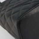 CHANEL Standard Tote Bag Caviar Skin Black Gold CC Auth am12339SAM-11