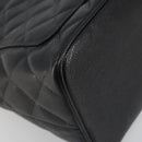CHANEL Standard Tote Bag Caviar Skin Black Gold CC Auth am12339SAM-13