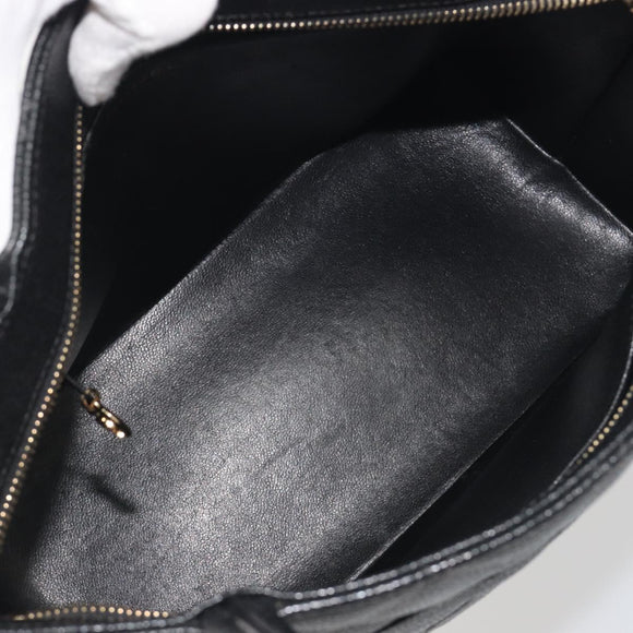 CHANEL Standard Tote Bag Caviar Skin Black Gold CC Auth am12339SAM