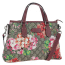 GUCCI GG Blooms Floral Hand Bag PVC Leather Beige Pink 429019 Auth am12340V-1