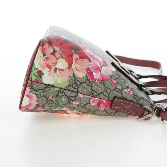 GUCCI GG Blooms Floral Hand Bag PVC Leather Beige Pink 429019 Auth am12340V