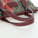 GUCCI GG Blooms Floral Hand Bag PVC Leather Beige Pink 429019 Auth am12340V-6