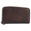 BOTTEGA VENETA Round Long Wallet Leather Brown Auth am12343V-1