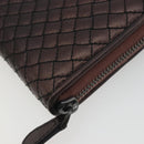 BOTTEGA VENETA Round Long Wallet Leather Brown Auth am12343V-10