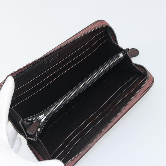 BOTTEGA VENETA Round Long Wallet Leather Brown Auth am12343V