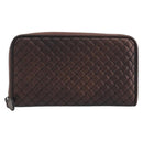 BOTTEGA VENETA Round Long Wallet Leather Brown Auth am12343V-2