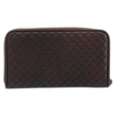 BOTTEGA VENETA Round Long Wallet Leather Brown Auth am12343V-3