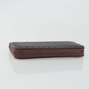 BOTTEGA VENETA Round Long Wallet Leather Brown Auth am12343V-6