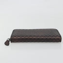 BOTTEGA VENETA Round Long Wallet Leather Brown Auth am12343V-7