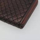 BOTTEGA VENETA Round Long Wallet Leather Brown Auth am12343V-8