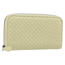 BOTTEGA VENETA INTRECCIATO Round Long Wallet Leather Yellow Auth am12344V-1