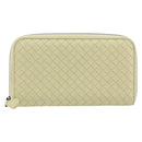BOTTEGA VENETA INTRECCIATO Round Long Wallet Leather Yellow Auth am12344V-13