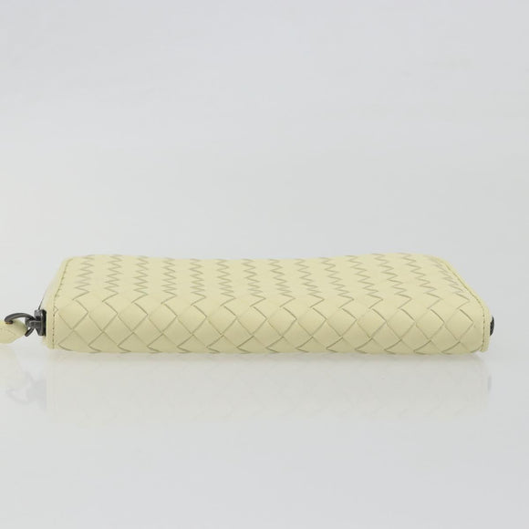 BOTTEGA VENETA INTRECCIATO Round Long Wallet Leather Yellow Auth am12344V