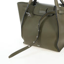 CELINE Big Bag Small Hand Bag Leather Khaki Silver Auth am12347M-20